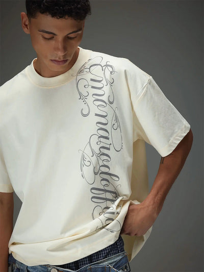 Vertical Script Boxy Tee