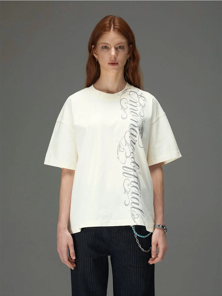 Vertical Script Boxy Tee