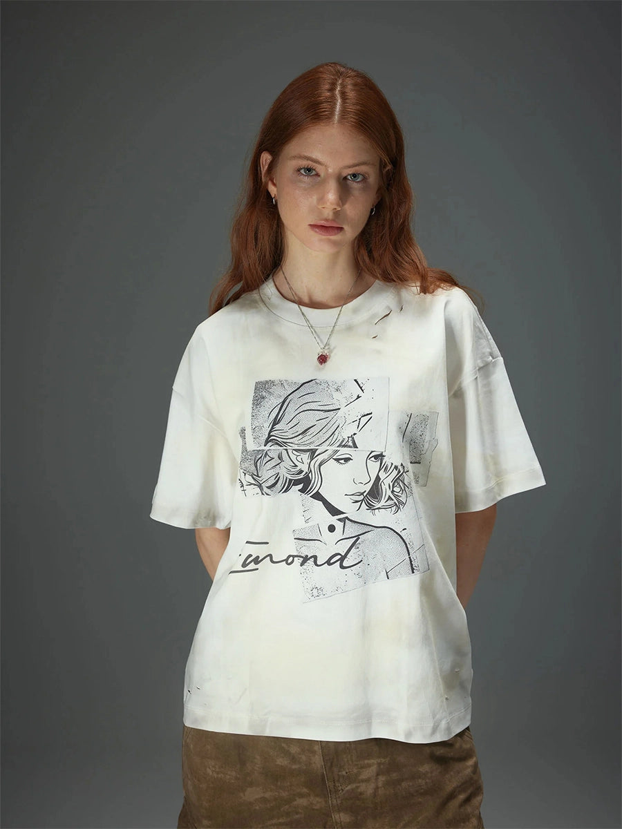 Fragmented Portrait Collage Tee