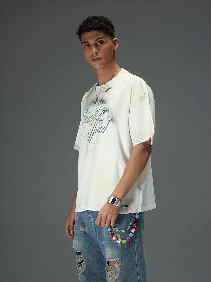 Fragmented Gaze Distressed Tee