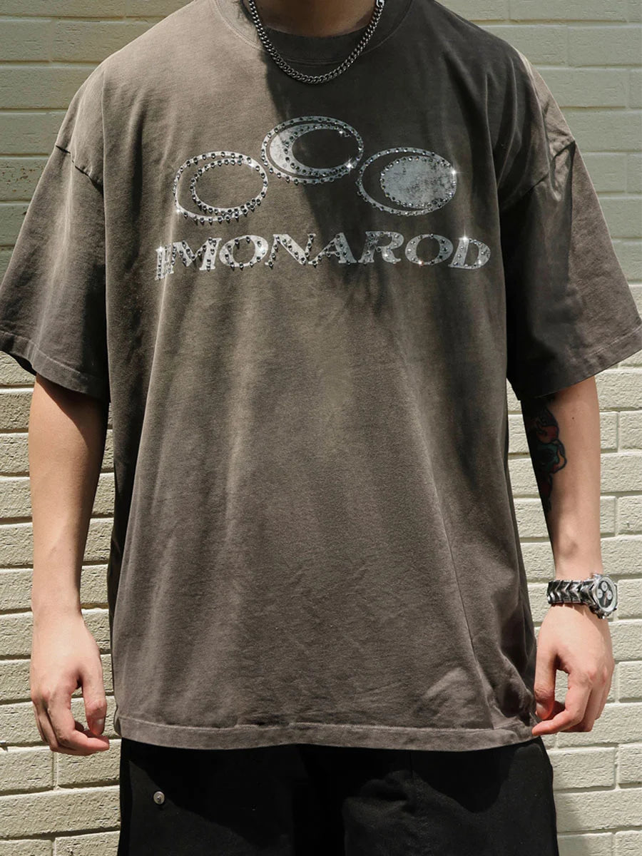 Distressed Slogan Washed Tee