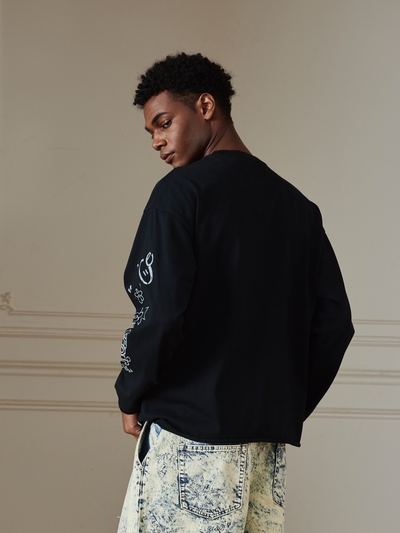 Doodle Raw Hem Longsleeve - Men
