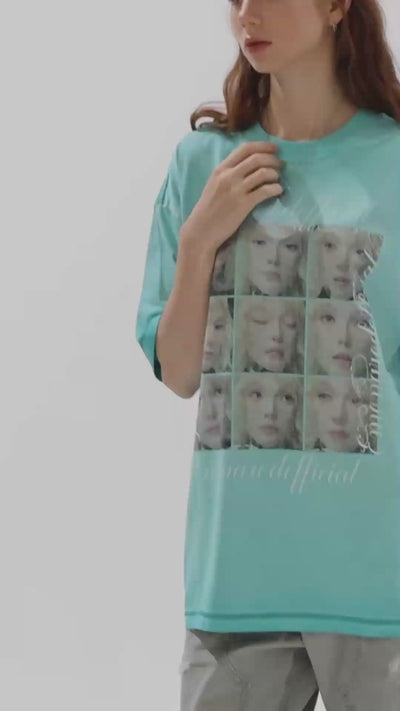 Multi-Face Expression Grid Tee